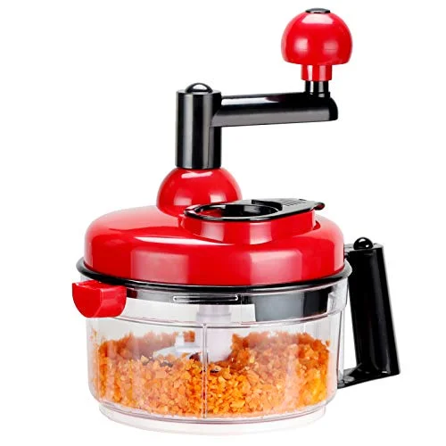 KEOUKE Hand Crank Food Chopper Red - Manual Food