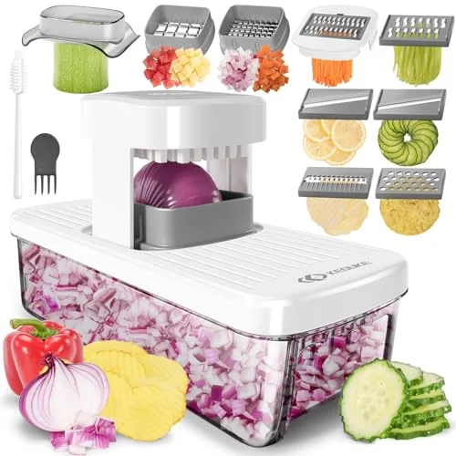 KEOUKE 8-in-1 Vertical Vegetable Chopper Mandoline